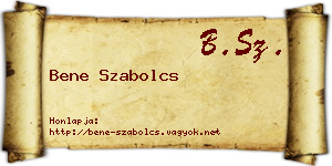Bene Szabolcs névjegykártya