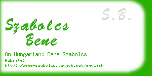 szabolcs bene business card